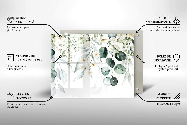 Placă protecție plita Plante acuarela