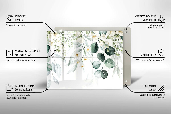 Placă protecție plita Plante acuarela