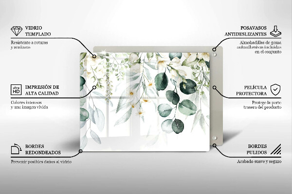 Placă protecție plita Plante acuarela