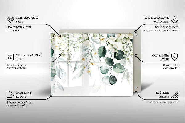 Placă protecție plita Plante acuarela