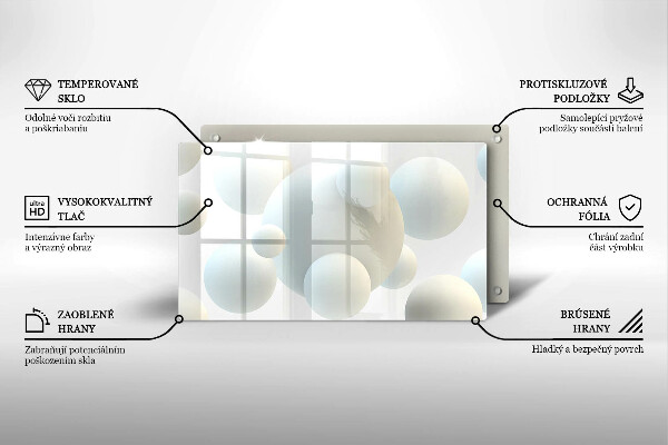 Placă protecție plita Mingi moderne 3d