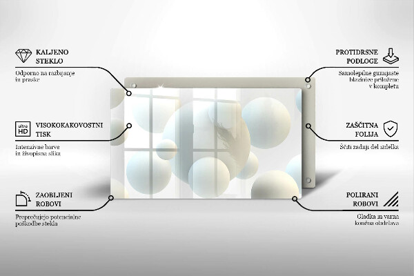 Placă protecție plita Mingi moderne 3d