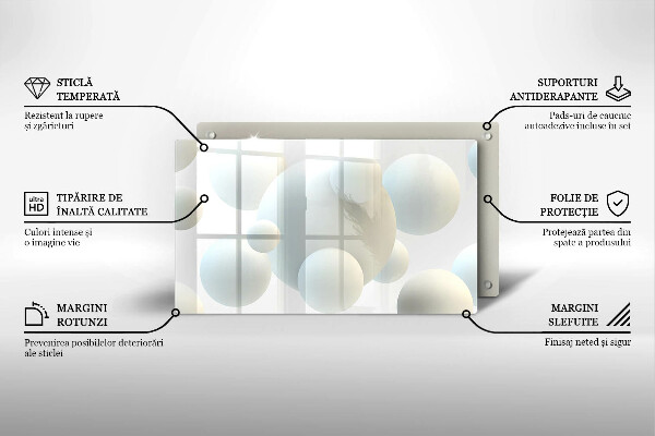 Placă protecție plita Mingi moderne 3d