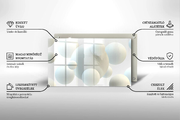 Placă protecție plita Mingi moderne 3d