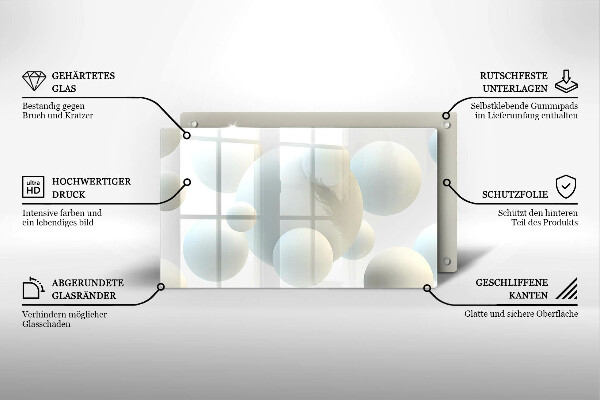 Placă protecție plita Mingi moderne 3d