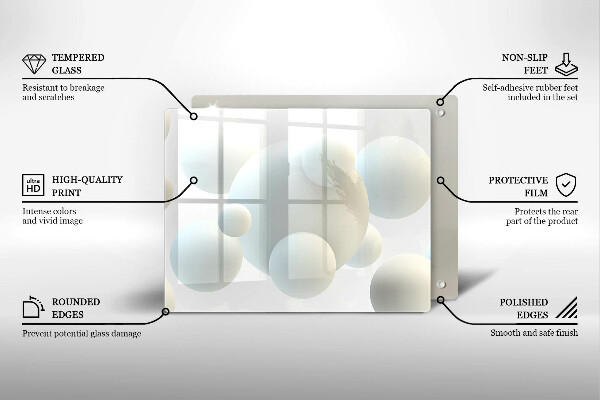Placă protecție plita Mingi moderne 3d