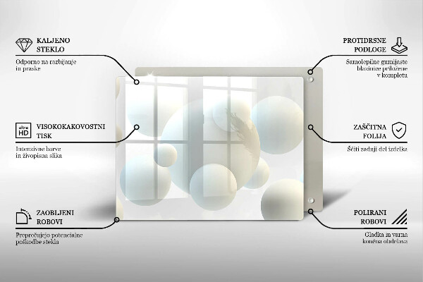 Placă protecție plita Mingi moderne 3d