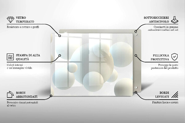 Placă protecție plita Mingi moderne 3d