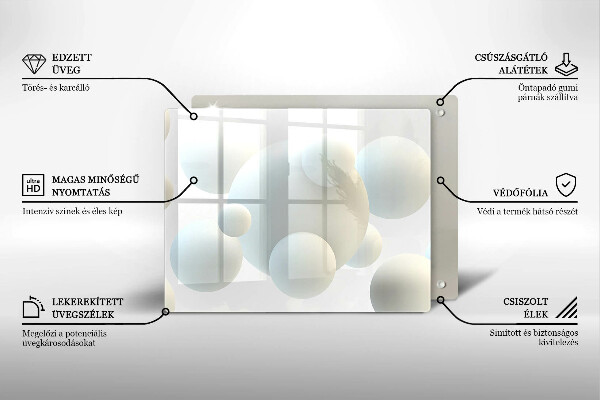 Placă protecție plita Mingi moderne 3d