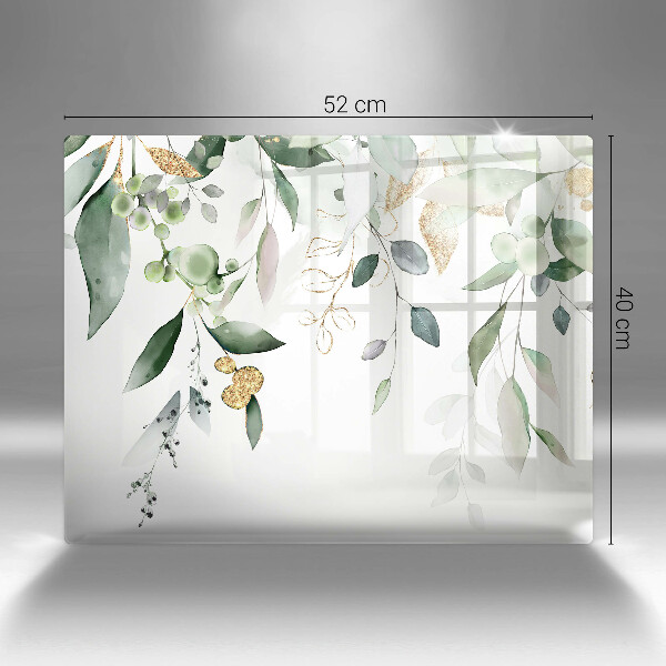 Placă protecție plita Acuarelă frunze