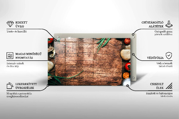 Placă protecție plita Tabla de bucatarie din lemn