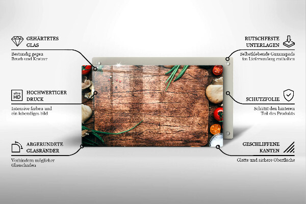 Placă protecție plita Tabla de bucatarie din lemn