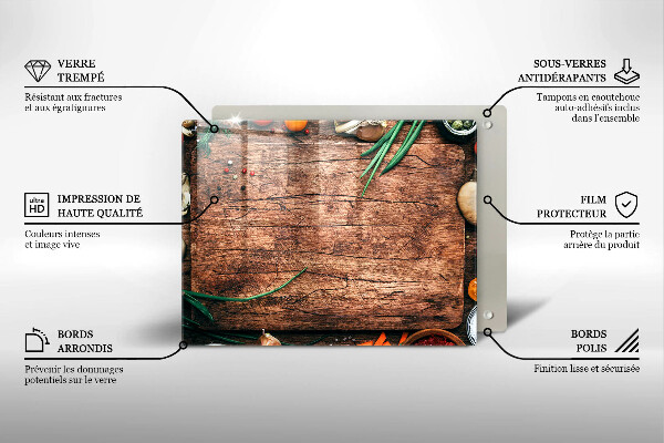 Placă protecție plita Tabla de bucatarie din lemn