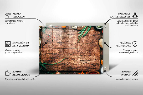 Placă protecție plita Tabla de bucatarie din lemn