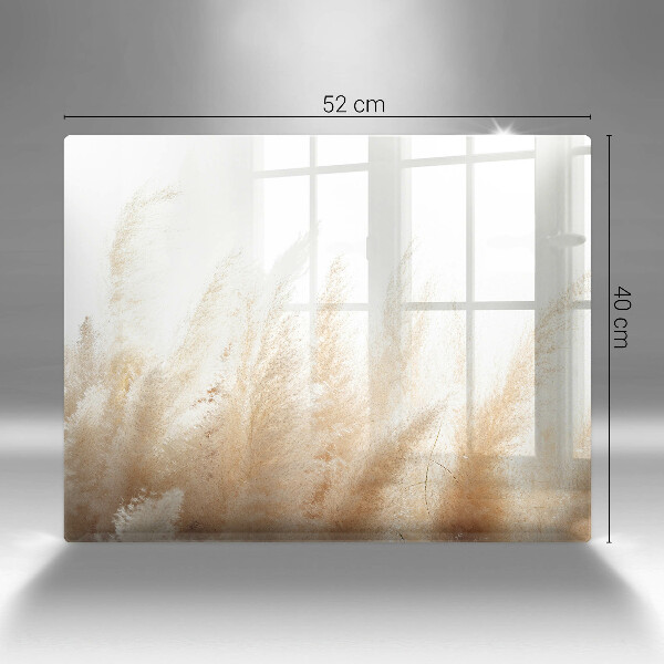 Placă sticla protectie aragaz Iarbă de pampas