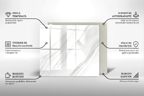 Placă sticla protectie aragaz Marmură delicată