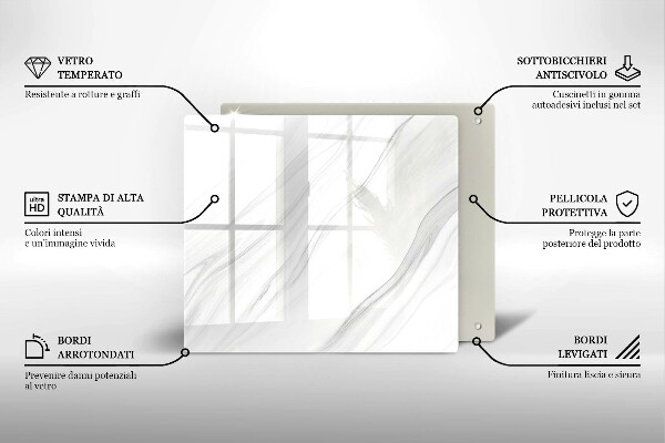 Placă sticla protectie aragaz Marmură delicată