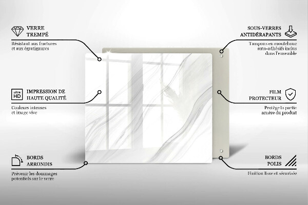 Placă sticla protectie aragaz Marmură delicată