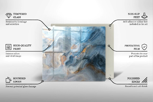 Placă protecție plita Textura marmură