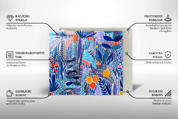 Placă sticla protectie aragaz Lunca pictata