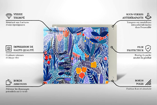 Placă sticla protectie aragaz Lunca pictata