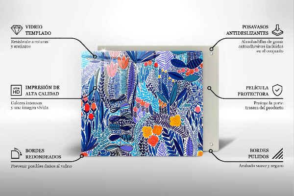 Placă sticla protectie aragaz Lunca pictata