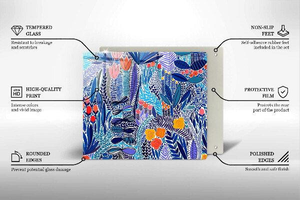 Placă sticla protectie aragaz Lunca pictata