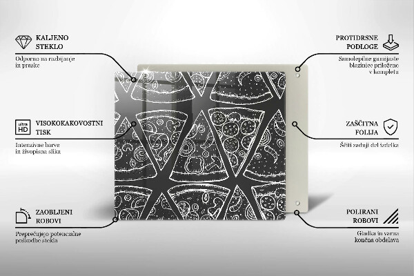 Placă protecție plita Ilustrație de pizza