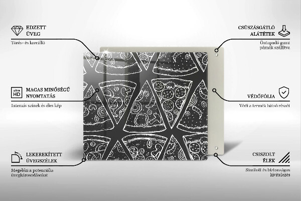 Placă protecție plita Ilustrație de pizza