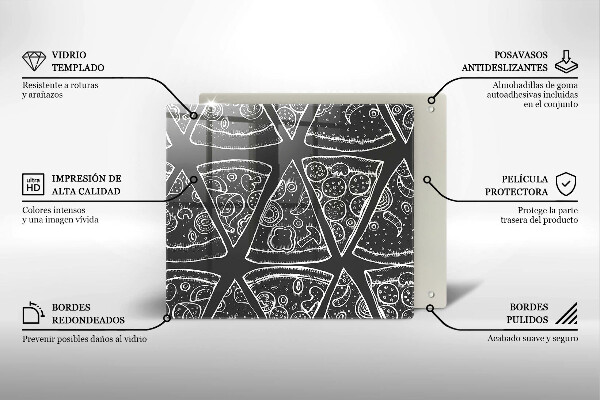 Placă protecție plita Ilustrație de pizza