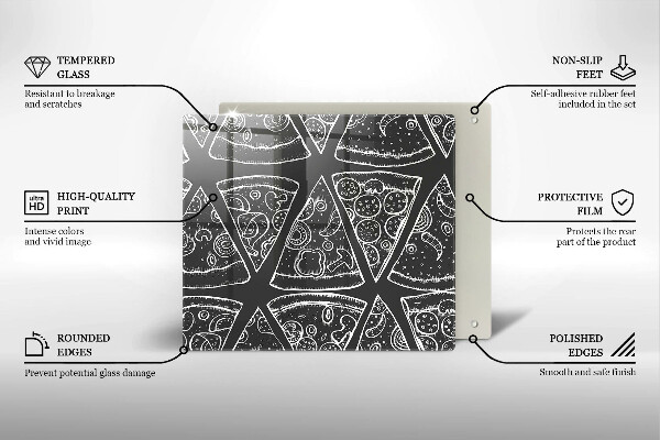 Placă protecție plita Ilustrație de pizza