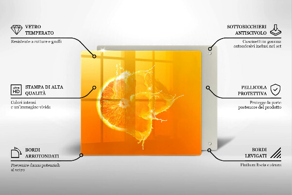 Placă protecție plita Fructe portocale suculente