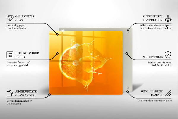 Placă protecție plita Fructe portocale suculente