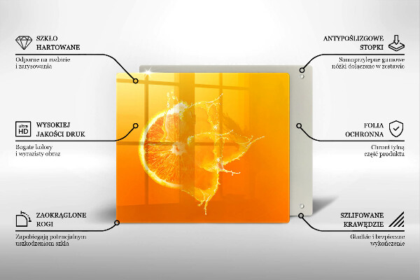 Placă protecție plita Fructe portocale suculente