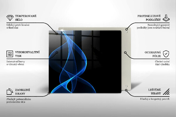 Placă protecție plita Linii albastre de fum