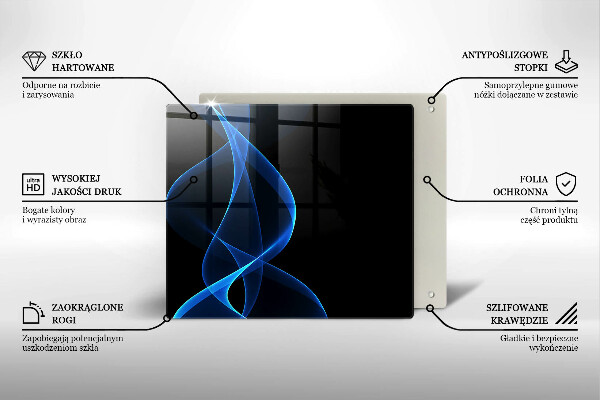 Placă protecție plita Linii albastre de fum