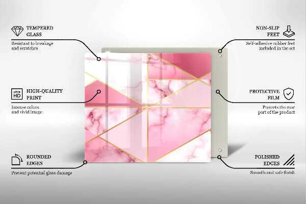 Placă protecție plita Marmură geometrică