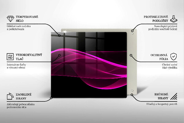 Placă sticla protectie aragaz Abstracție roz