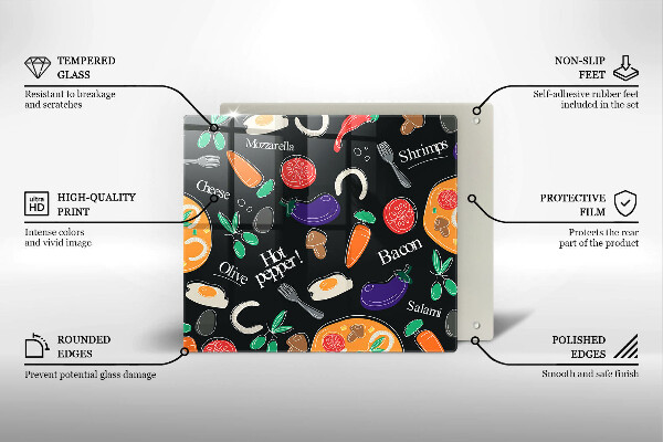 Placă protecție plita Ilustrație alimentară