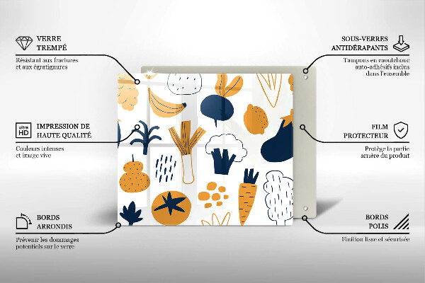 Placă protecție plita Ilustrație alimentară