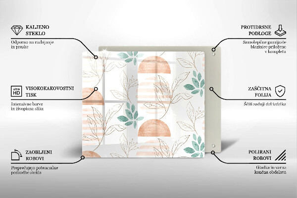 Placă protecție plita Model de frunze boho