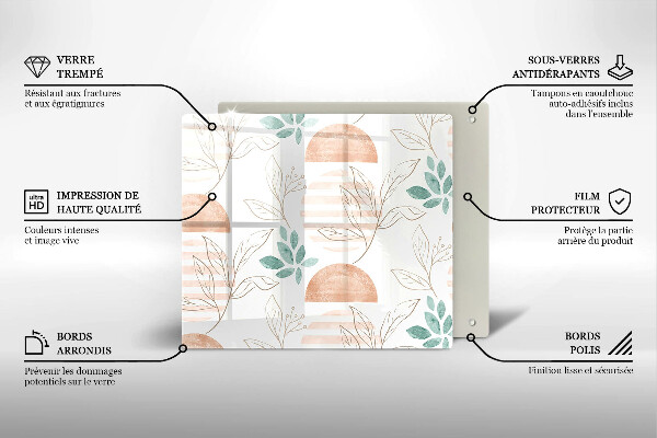 Placă protecție plita Model de frunze boho