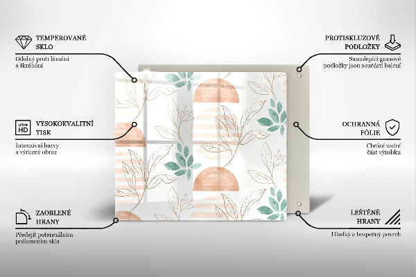 Placă protecție plita Model de frunze boho