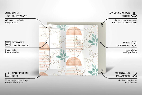 Placă protecție plita Model de frunze boho