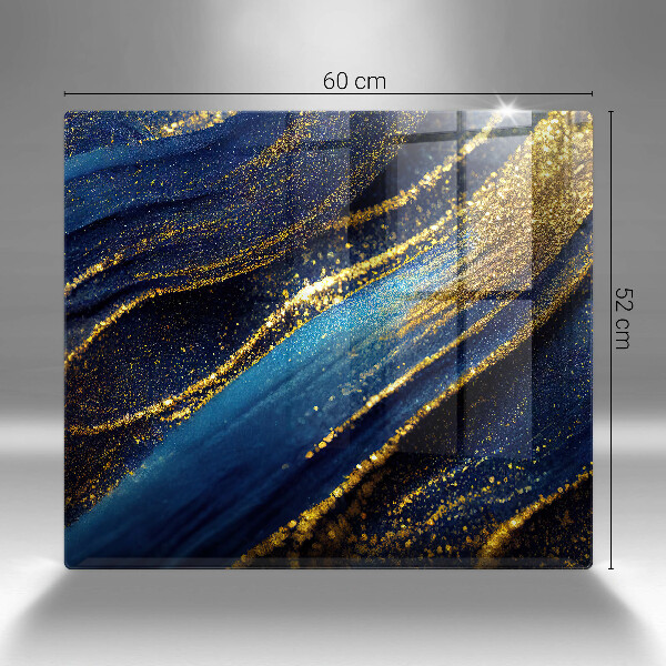 Placă sticla protectie aragaz Abstracție bleumarin