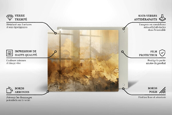 Placă sticla protectie aragaz Textura bogata