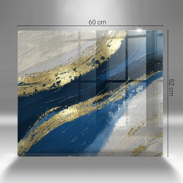 Placă sticla protectie aragaz Textura cu aur