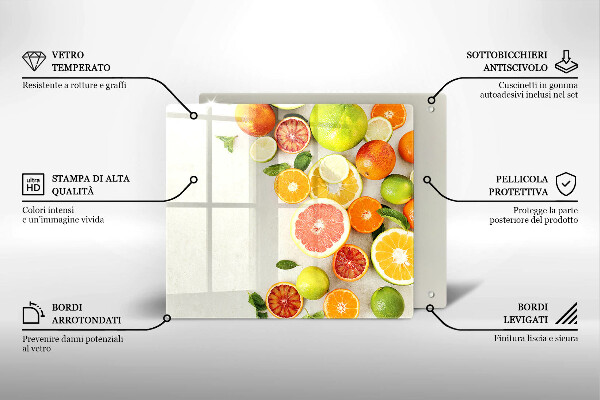 Placă sticla protectie aragaz Citrice