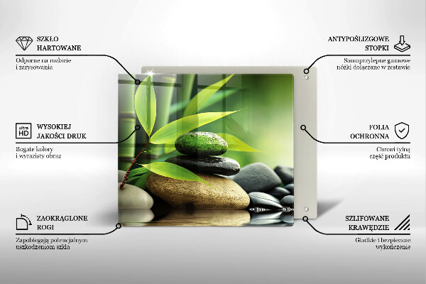 Placă sticla protectie aragaz Pietre de bambus zen