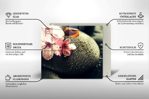 Placă protecție plita Flori pietre zen